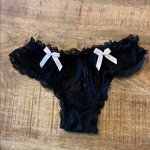 Victoria’s Secret Sexy Little Things Vintage Mesh Fishnet Ruffle Bow Underwear